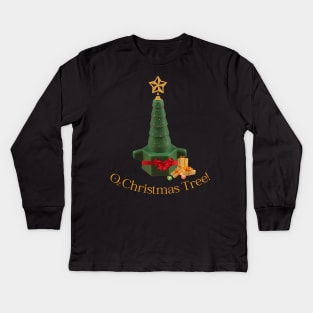 O2 Christmas Tree Funny Respiratory Therapist Nurse RT ICU Kids Long Sleeve T-Shirt
